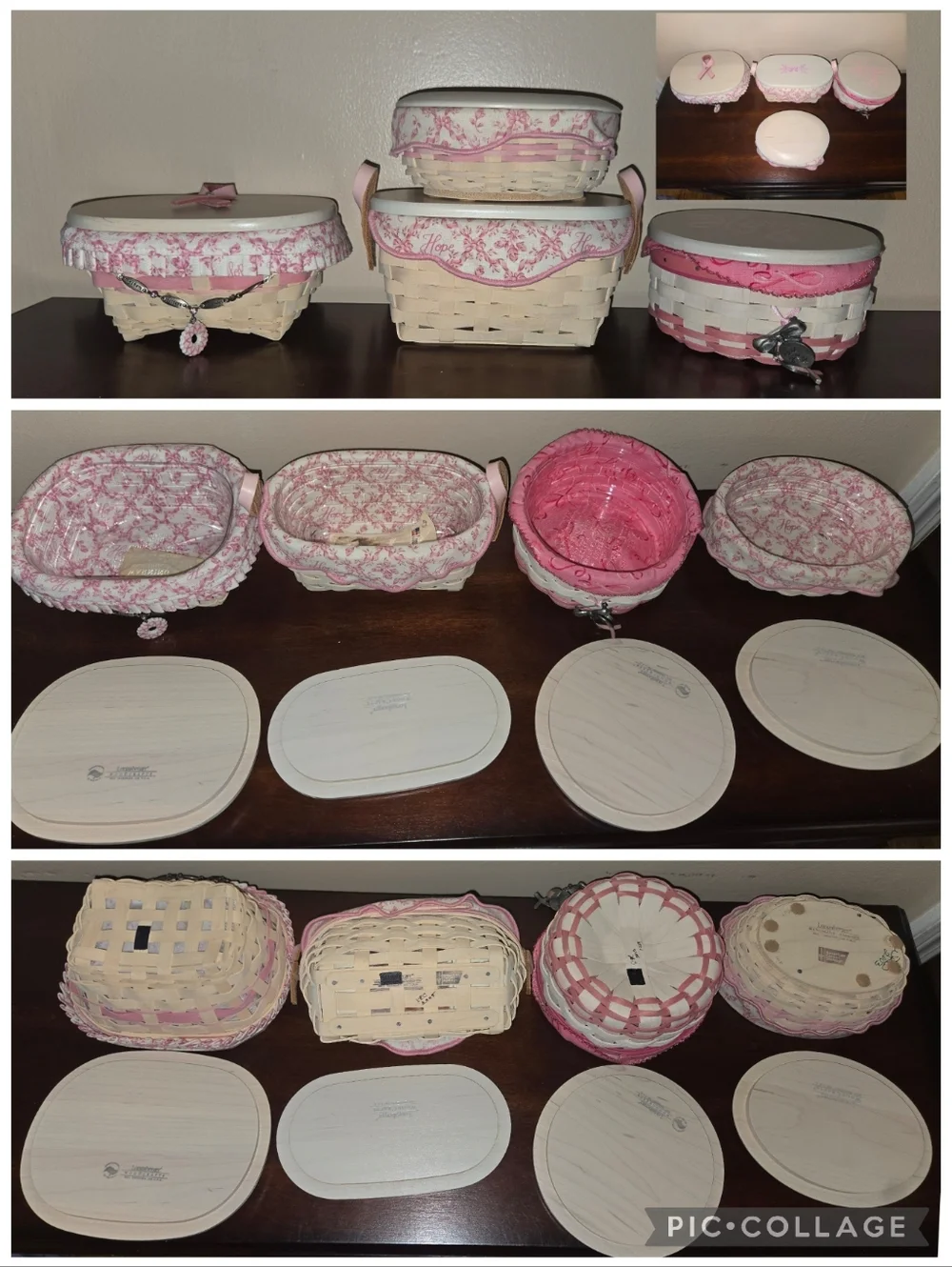 Longaberger Handmade Baskets Horizon Of Hope Bundle Of 27